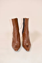 Load image into Gallery viewer, Brown Stiletto Booties By YSL, 37 1/2
