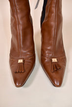 Load image into Gallery viewer, Brown Stiletto Booties By YSL, 37 1/2
