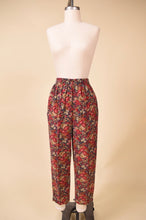 Load image into Gallery viewer, Red Floral Flannel Pants By Laura Ashley, S
