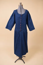 Load image into Gallery viewer, 80s Union-Made Buttoned Denim Dress from front
