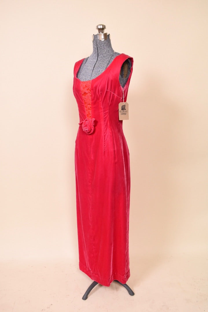 60s Velvet Rose Dress