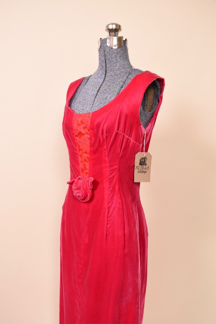60s Velvet Rose Dress