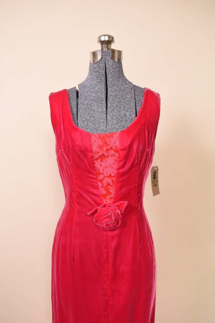 60s Velvet Rose Dress