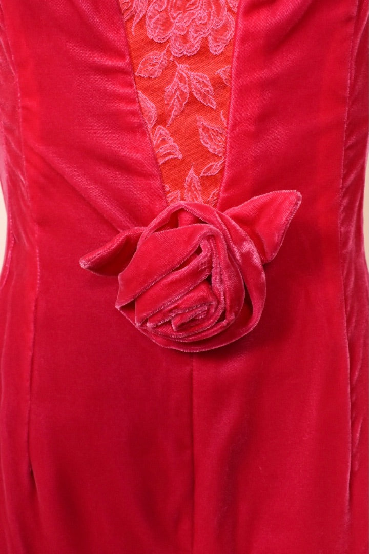 60s Velvet Rose Dress