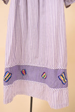 Load image into Gallery viewer, Purple Cotton Striped Butterfly Muumuu By Sante Classics, L/XL
