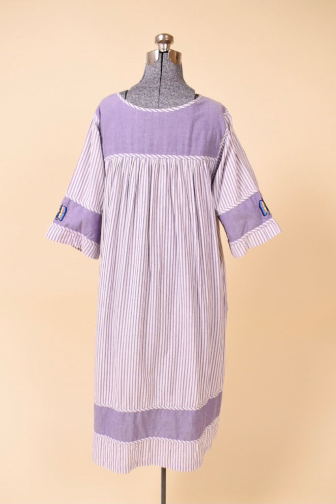 Purple Cotton Striped Butterfly Muumuu By Sante Classics, L/XL