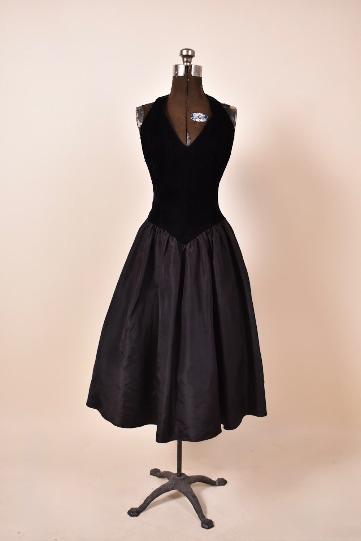 Black Velvet Open Back Party Dress By Gunne Sax