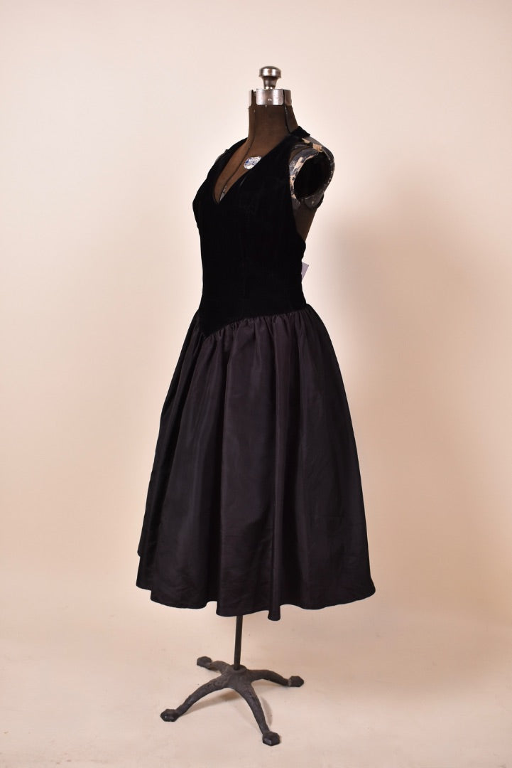 Black Velvet Open Back Party Dress By Gunne Sax