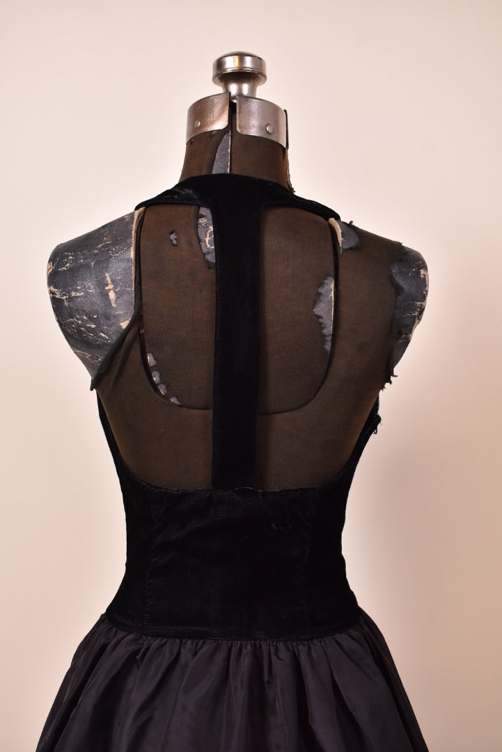 Black Velvet Open Back Party Dress By Gunne Sax