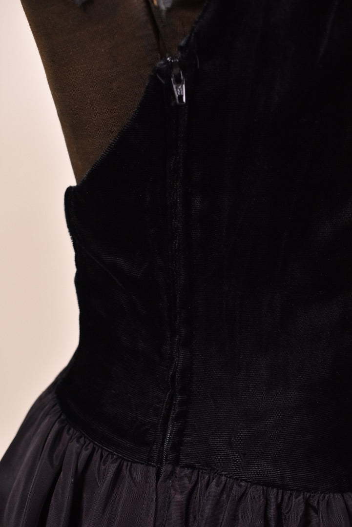 Black Velvet Open Back Party Dress By Gunne Sax