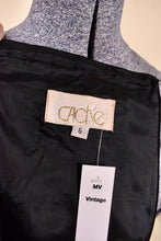 Load image into Gallery viewer, Black Pleated Marii Formal Dress By Caché, 6: Brand Tag
