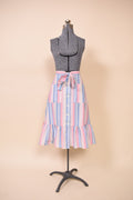 Pastel Striped Skirt w/Ruffle & Pockets, S