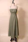 Green Long Sleeveless Dress with Three Flowers By Mori Lee, XS