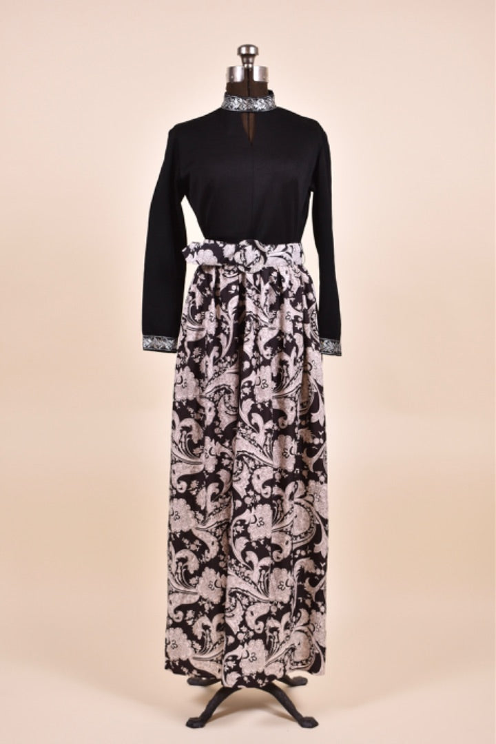 Black Paisley Maxi Dress By , M