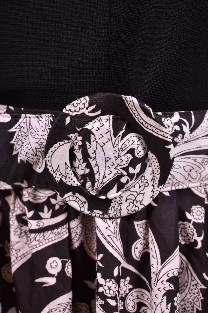 Black Paisley Maxi Dress By , M