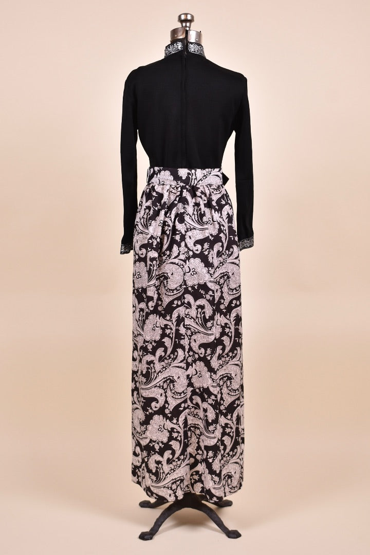 Black Paisley Maxi Dress By , M