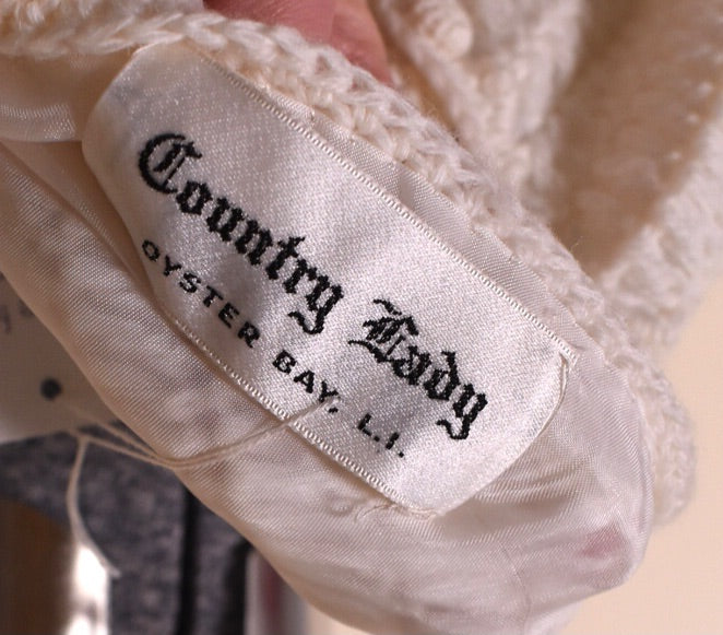 White 1970s Crochet Dress By Country Lady Tag