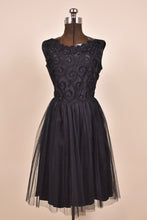 Load image into Gallery viewer, 1950s black party dress shown from the front

