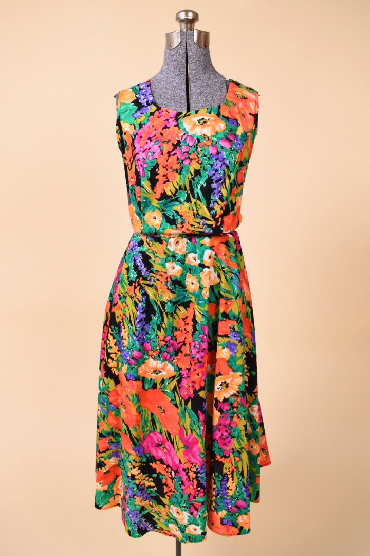 Multicolor Floral Cotton Sundress, XL