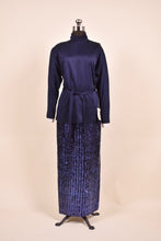 Load image into Gallery viewer, Navy Turtleneck &amp; Sequin Skirt Set as shown from the front
