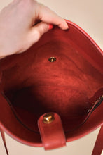 Load image into Gallery viewer, interior of 1970s Red Coach Binocular Bag
