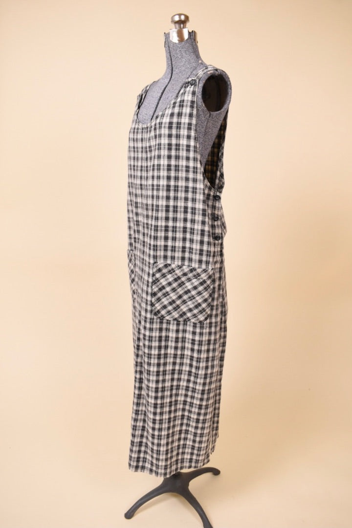 Black and White Plaid Overall Dress By J.L.N.Y. XXL