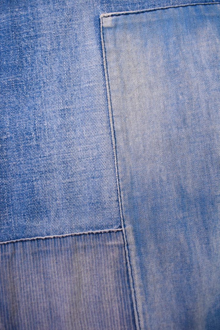 Multicolor Patchwork Denim Capris patchwork detail