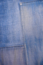 Load image into Gallery viewer, Multicolor Patchwork Denim Capris patchwork detail
