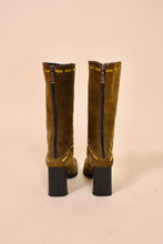 Load image into Gallery viewer, Suede Zip Up Heeled Boots By Claudia Ciuti
