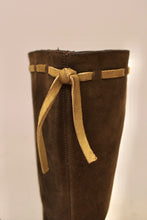 Load image into Gallery viewer, Suede Zip Up Heeled Boots By Claudia Ciuti
