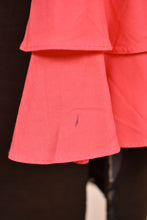 Load image into Gallery viewer, Hot Coral 80s Ruffle Sleeve Cropped Tie Top mark
