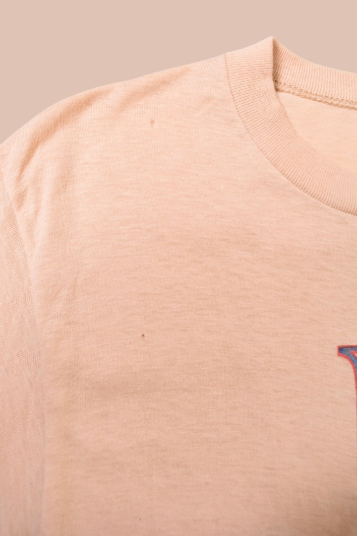 Beige Bob Dylan 1978 tour Tee Shirt By Ched: Small Staining 