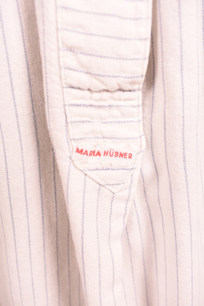 White Victorian Striped Night Dress label is shown