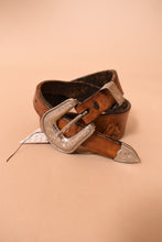 Load image into Gallery viewer, Brown Belt with Stamped Western Imagery and Engraved Buckle by Appaloosa, XS
