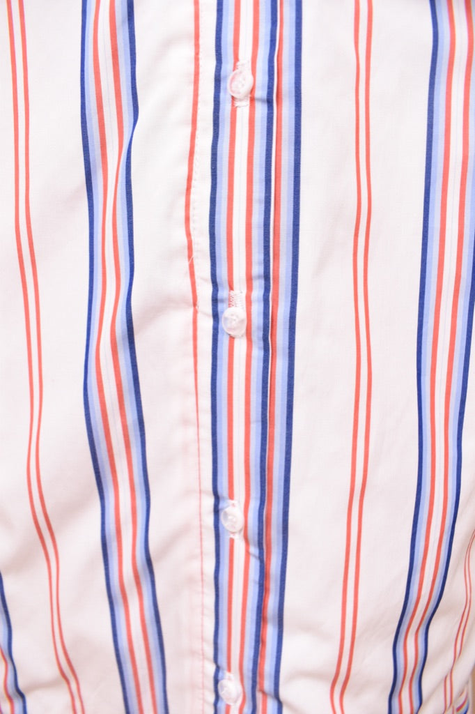 Designer Deadstock Striped Cotton Tie Dress by Nicholas close up