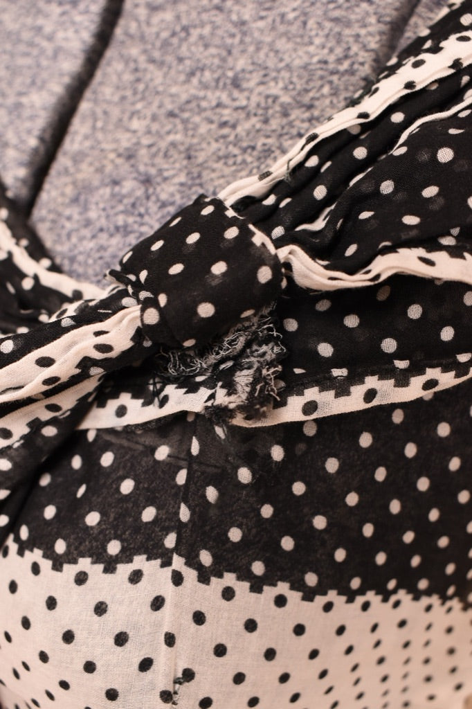 Black & White 50s Handmade Polka Dot Dress, XS