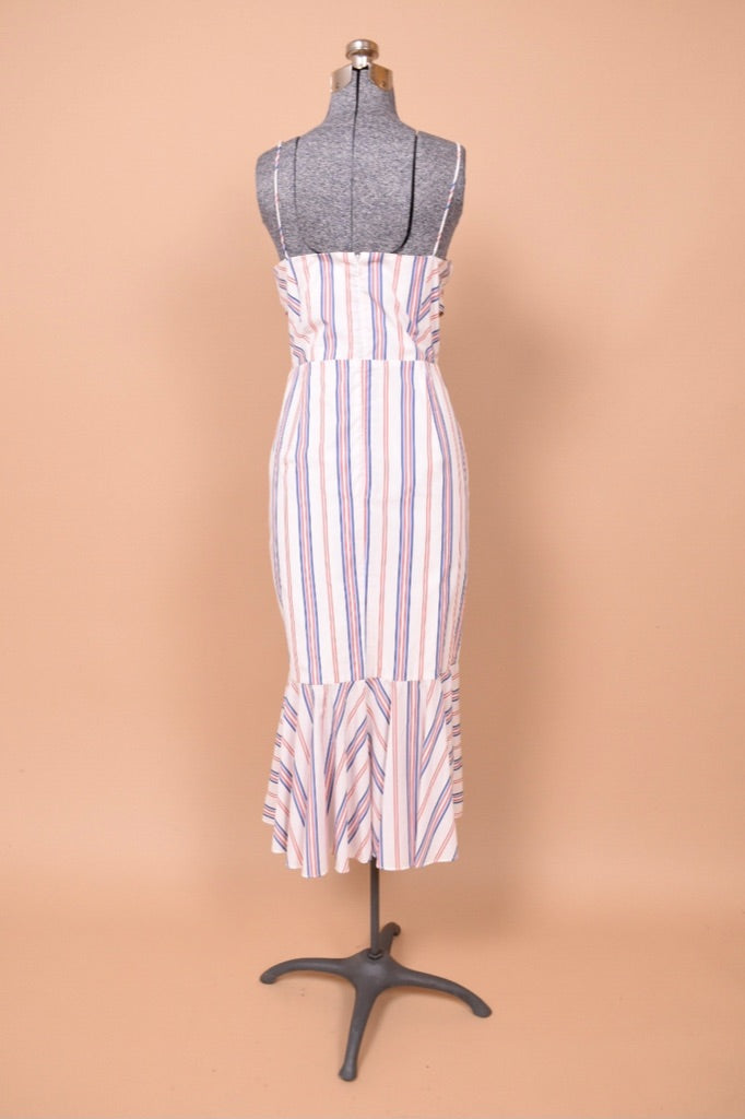 Designer Deadstock Striped Cotton Tie Dress by Nicholas from back