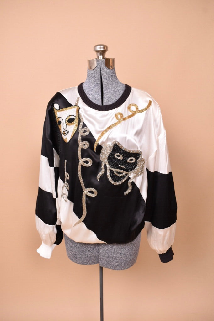 Deadstock Beaded Silk Masquerade Top from front