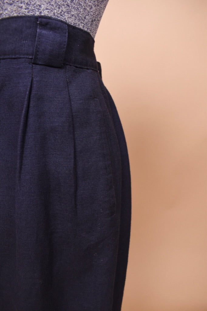 Navy Linen Skirt by Giorgio Sant Angelo, L