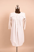 White Victorian Striped Night Dress is shown from the front