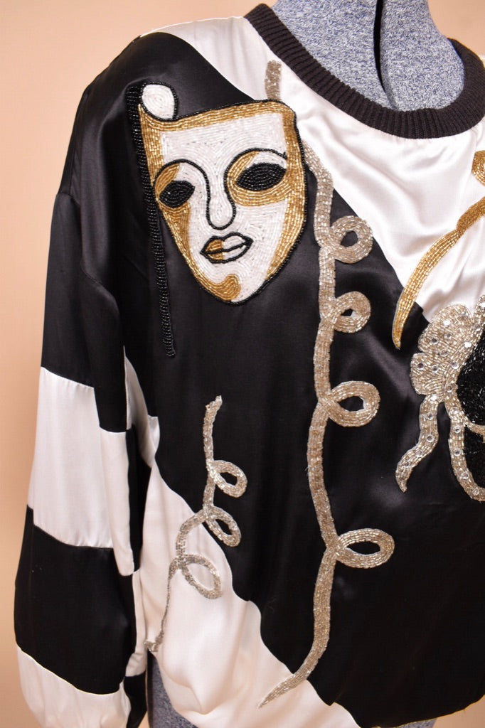 Deadstock Beaded Silk Masquerade Top right detail