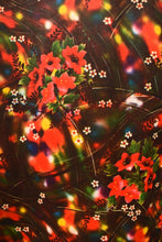Load image into Gallery viewer, Psychedelic christmas floral maxi dress, closeup of the print
