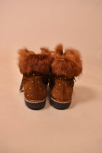 Load image into Gallery viewer, Brown Italian 80s Fur Trimmed Studded Booties By Roberto Vianni, 5
