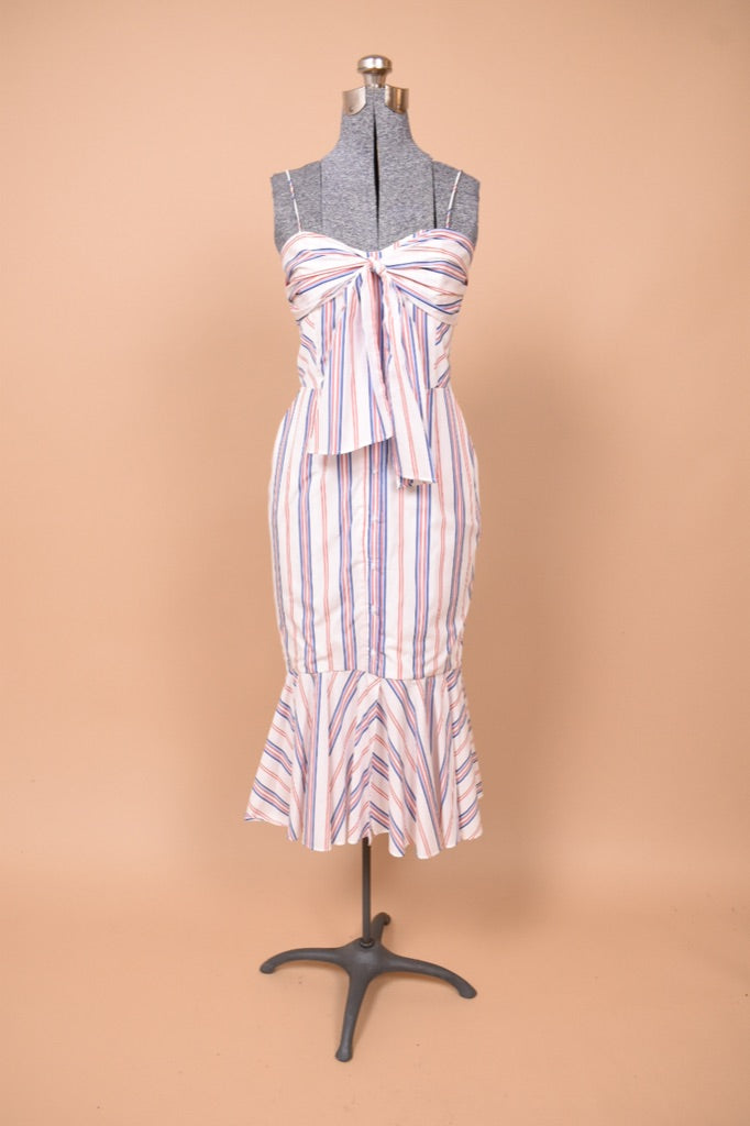 Designer Deadstock Striped Cotton Tie Dress by Nicholas, M