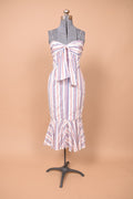 Designer Deadstock Striped Cotton Tie Dress by Nicholas shown from front