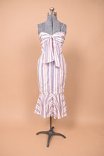 Load image into Gallery viewer, Designer Deadstock Striped Cotton Tie Dress by Nicholas shown from front
