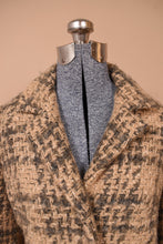 Load image into Gallery viewer, Vintage 1960s tan Peck &amp; Peck tweed set is shown in close up. This set is made from a chunky, fuzzy wool. 
