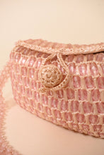 Load image into Gallery viewer, Pink Beaded Raffia Bag By Gaymode
