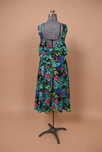 Load image into Gallery viewer, 80s Tropical Print Low Back Dress with Bow By All That Jazz, M
