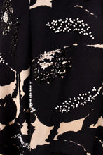 Load image into Gallery viewer, Black and White 60s Floral Dress and Sash with Beadwork, XS
